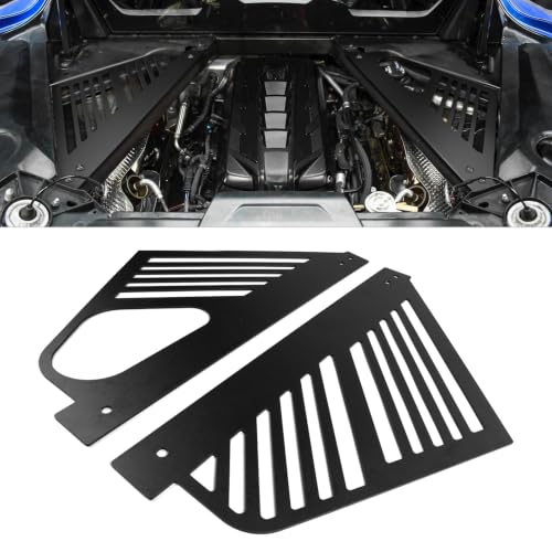 Image of Bevinsee Engine Bay Covers Compatible with Chevrolet Corvette C8 2020-2023 | C8 Engine Cover Aluminum, for C8 Corvette Accessories, 2PCS