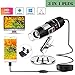 USB Digital Microscope, Upgrade 1000x HD USB Microscope with 8 LED, Mini Magnification Endoscope with Type-C OTG Adapter and Metal Stand, Compatible with Mac Window 7 8 10 Android Linux
