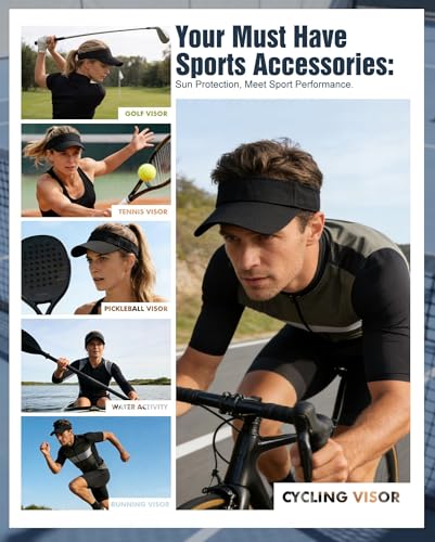 Image of Zando 3.2 inch Structured Brim Sun Visor Hats for Women, Quick-Dry Lightweight Sports Visor for Golf, Tennis, Pickleball