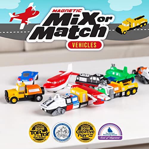 Popular Playthings Magnetic Vehicles for Toddlers 1-3, Mix or Match Car Toys, 21 Piece Gift for Kids - Vehicles Green by POPULAR PLAYTHINGS - Image 2