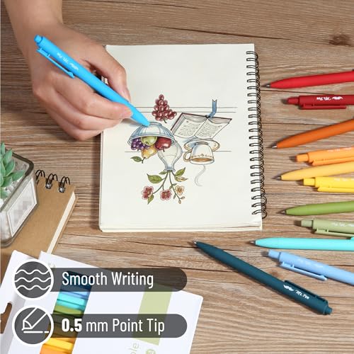 Image of Mr. Pen- Retractable Gel Pens, 12 Pack, Winter Forest Color Inks | Fine Point 0.5mm, Fast Dry, Smooth Writing, Cute Pens for Drawing, Writing Planner and School Supplies