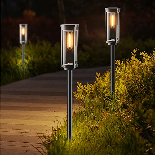 Bitpott Solar Pathway Lights Bright, 8 Pack Outdoor Garden Landscape Lights Solar Powered Auto On/Off,Long Lasting Solar Yard Lights For Lawn Patio Walkway Driveway Decor #TOP24