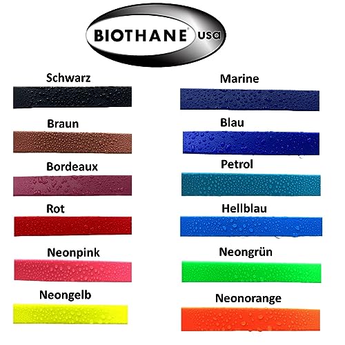 Biothane Hundeleine schwarzer Haken verstellbar für kleine Hunde/große Hunde 2m / 2,40m / 2,80m / 3,50m / 5m (Neonorange, 2m X 9mm)