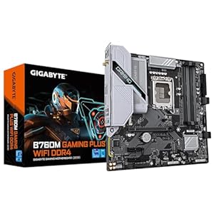 GIGABYTE Placa Base B760M Gaming Plus WiFi DDR4 – Soporta CPU Intel Core de 14ª generación, VRM de 4+1+1 Fases, DDR4 de hasta 5333 MHz (OC), 2 PCIe 4.0 M.2, Wi-Fi 6, LAN de 1 GbE, USB 3.2 Gen 1