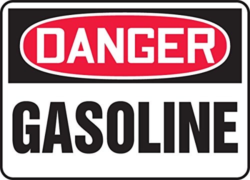 Panneau danger gasoline pour sécuriser le stockage de carburant en vinyle