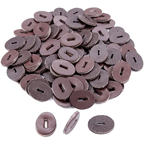 Arandelas de cuero para mangos de cuchillos ovaladas chocolate fabricadas en USA pack 100 2
