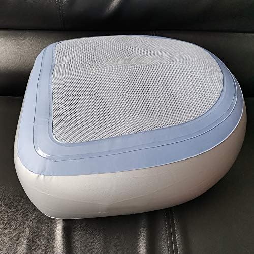 Hot Tub Booster Cushion w/Suction Cups, Inflatable Spa Cushion PVC Bathtub Pillow, Soft Seat Back Support Tub Booster Pad for Adults Kids at Home Spa & Rest (Blue)