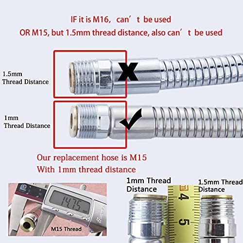Gnimauhz Küche 78 Zoll oder 200 cm ausziehbarer Spülbecken-Wasserhahn Ersatz ausziehbarer Sprühkopf Schlauch Edelstahl (Galvanisierung, 2 Meter)