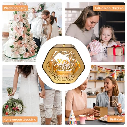 Caja para tarjetas de boda personalizada como recuerdo de memoria y decoración 6