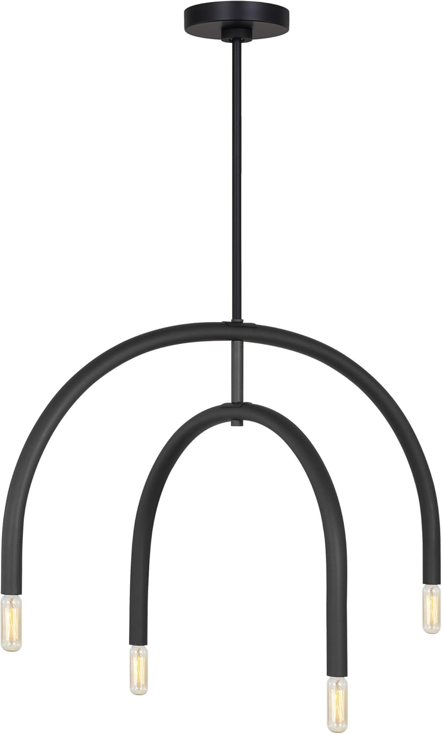 Scott Living 4-Light Hadden Modern Chandelier Midnight Black DJC1104MBK, Modern Dining Room Light Fixture for Room Decor, Chandelier for Dining Room or Living Room Can Use LED Light Bulbs