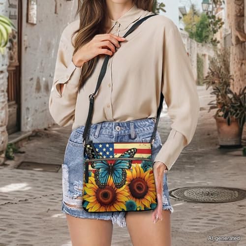 Image of Leather Women Crossbody Hobo Bag Satchel Purse Handbag with Adjustable Shoulder Strap and Zipper Pockets