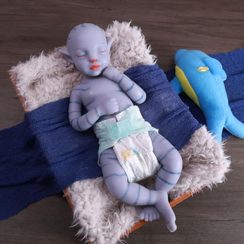 Farious 46 cm Avatar Vollsilikon-Reborn-Babypuppe, blaues Boby-Puppenmädchen (menina)