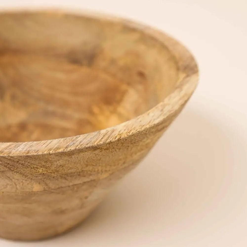 Genérico Cuenco de Madera de Mango Natural, 20 cm x 20 cm