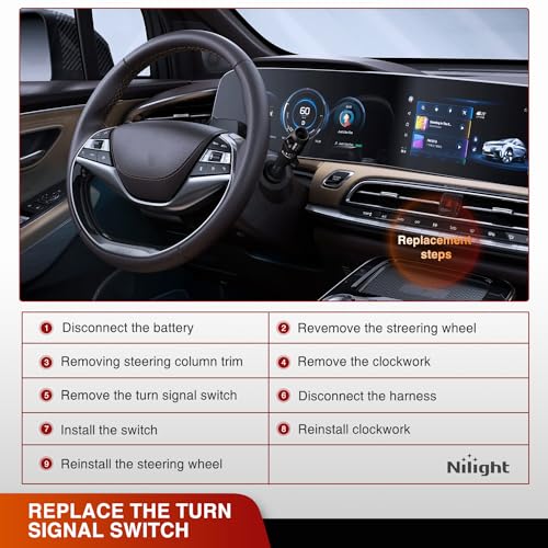 Image of Nilight Turn Signal Switch fror 1999-2002 Chevy Silverado Sierra 1500 2500 | Compatible with 2000 2001 2002 Suburban Tahoe GMC Yukon XL 2002 Avalanche Cadillac Escalade Windshield Wiper Switch