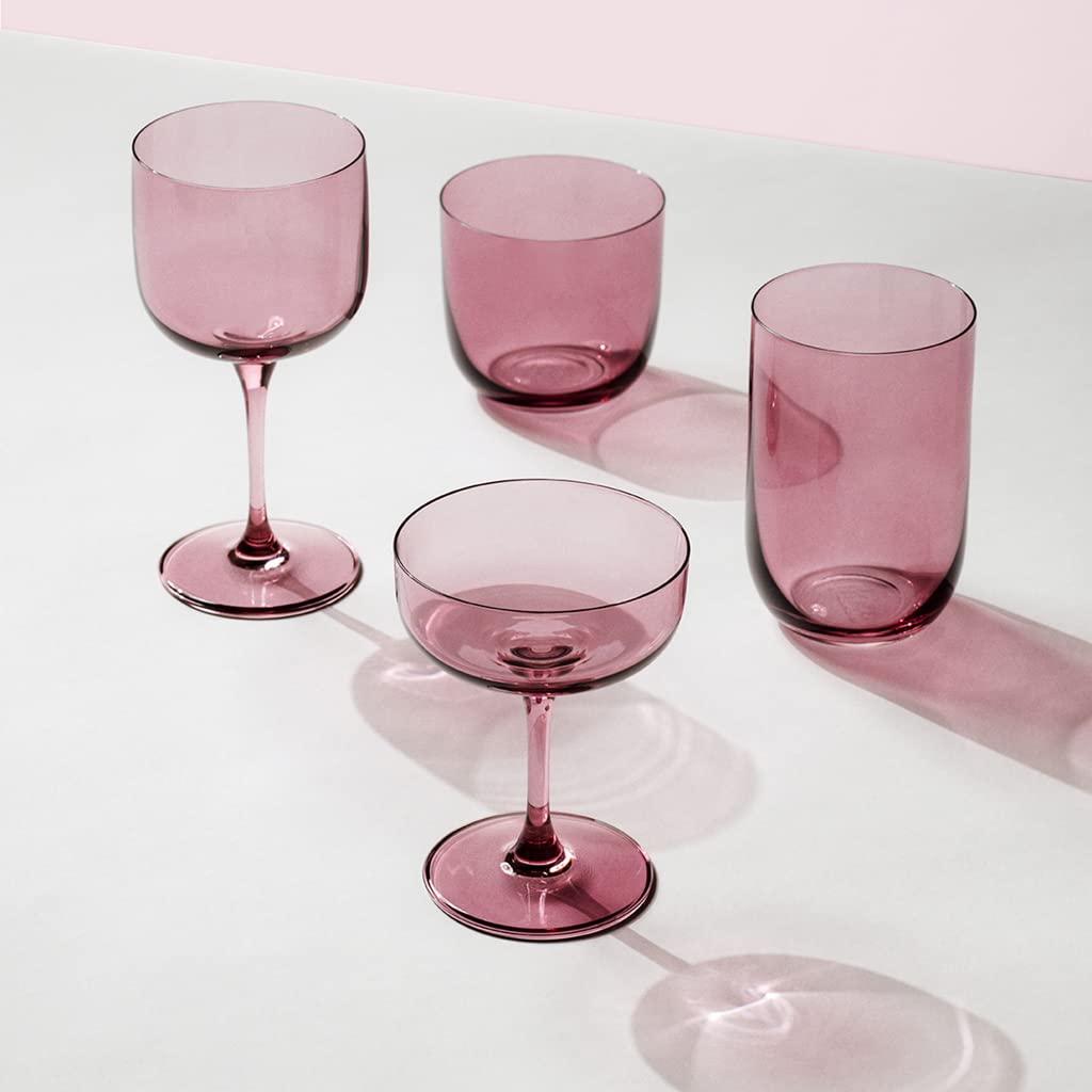 like. by Villeroy & Boch – Like Grape Wein- & Wassergläser-Set 4tlg. Traube | Je 2x Weinglas (270 ml) und Wasserglas (280 ml), Farbige Gläser, Kristallglas