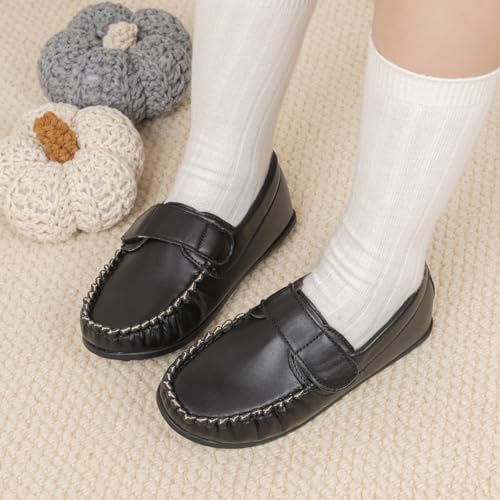 Toddler Boys Girls Leather Loafers,Little Kids Soft Slip-On Dress Shoes,Moccasins Flat Boat Shoes Casual Daily Walking Wedding Church School3