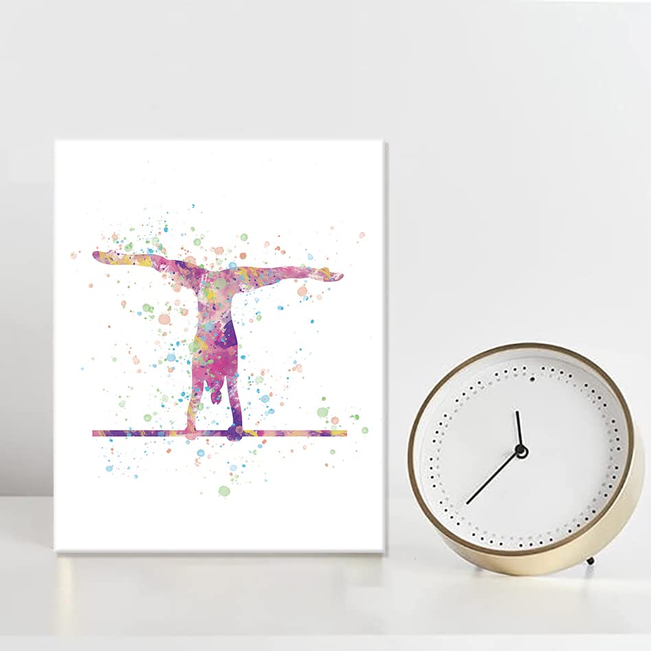 Image of CHDITB Gymnastics Wall Art Print, Set of 3 (12x16 inch), Watercolor Gymnastics Bedroom Decor