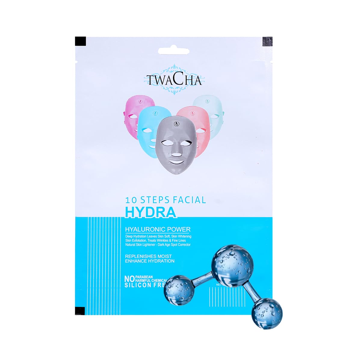 TWACHA Hydra Facial Kit for Deep Hydration & Instant Brightening Skin With Hyaluronic Power For Multi-Level Skin Hydration And Rejuvenation Anti-Ageing Facial Kit for Men & Women, 1 Count