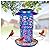 XDW-GIFTS Bird Feeder for Outdoors Solar Hanging Bird Feeder Bird House with Cardinal Feeder Large Capacity Metal Wild Bird Feeder for Garden Decor Unique Gifts & Patio Decor (Blue, 10.5 INCH)