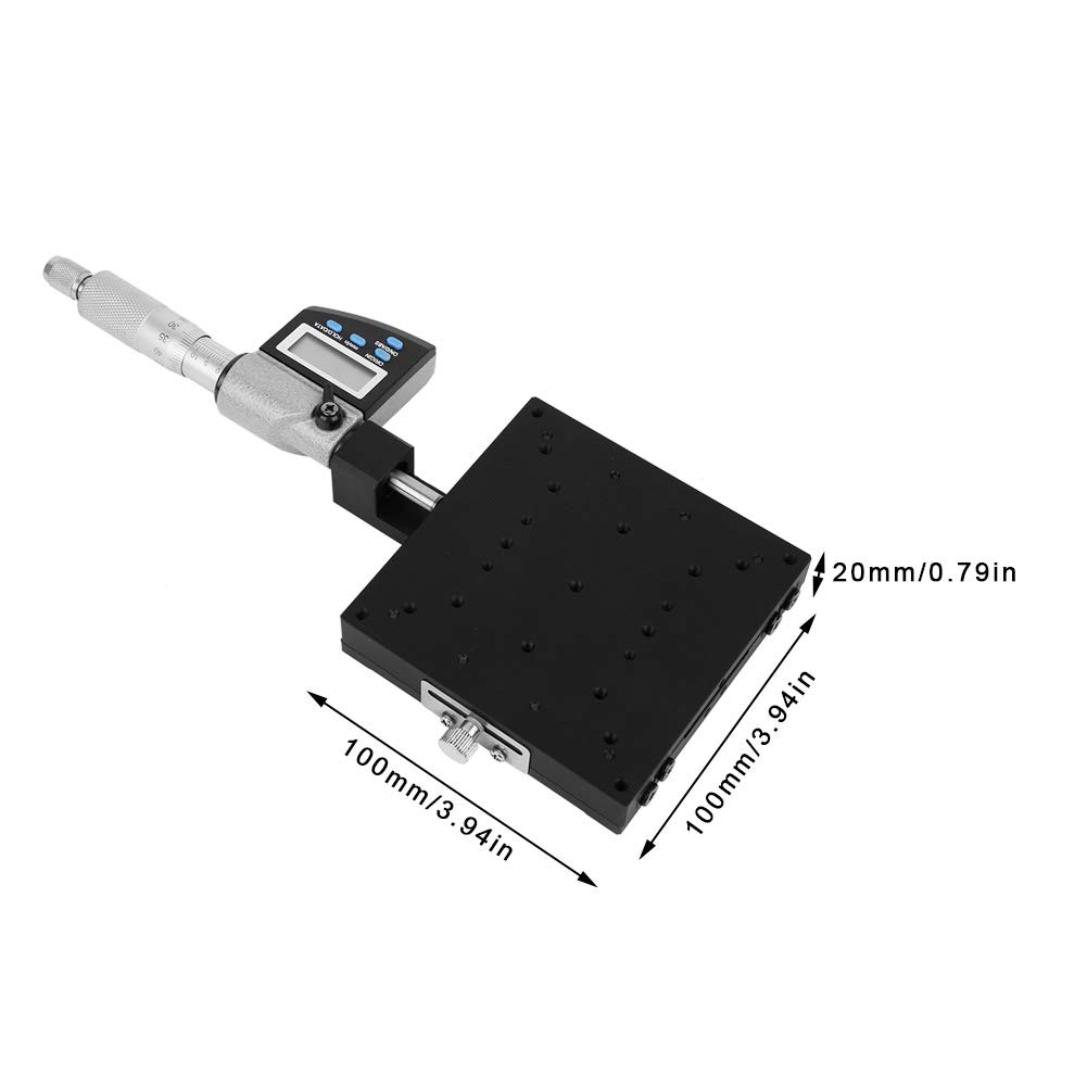 ViaGasaFamido Plataforma de Portaobjetos con Ajuste Fino Micrométrico en Eje X, Precisión 0.001 mm, Pantalla Digital y Guía de Rodillos Cruzados para Microscopio SEMX100-AC