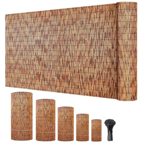 Valla Cañizo Natural para Ocultación y Decoración, Rollo de Cañizo Protector Visual y Privacidad Pantalla Cerramiento Bambú Exterior para Balcón, Jardín y Patio
