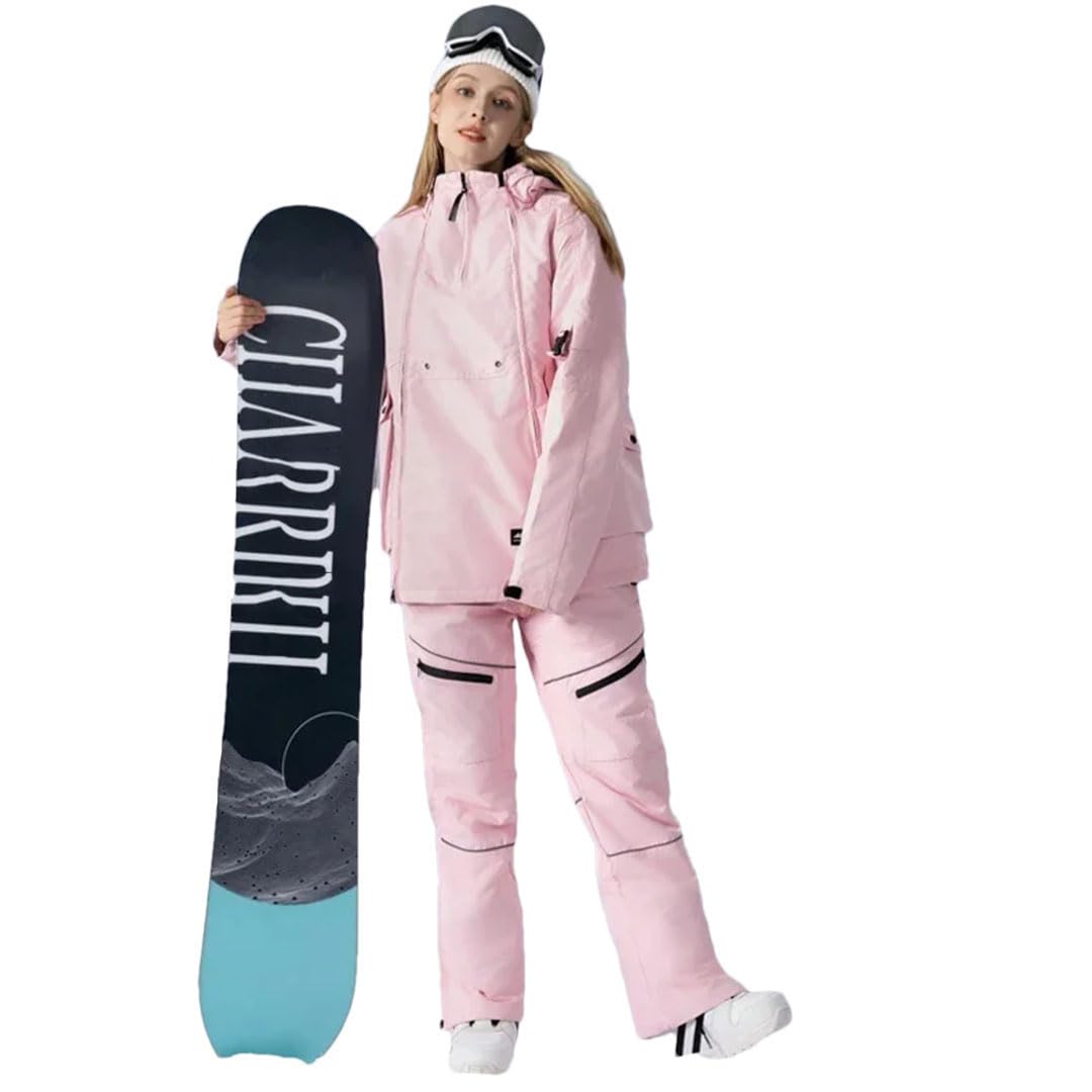 Giacca da donna con cappuccio pantaloni caldi vestiti da neve caldi set da sci sport all'aria aperta montagna snowboard costume vestiti come da immagine 4 XXL, come da immagine4., XXL