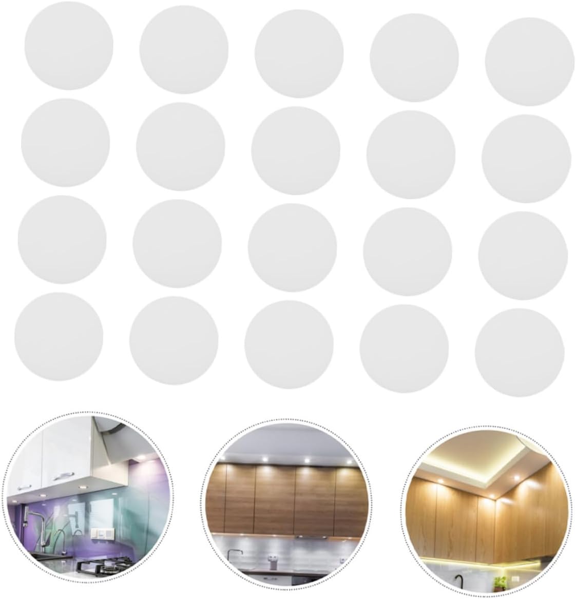 Cabilock 20pcs Downlight Shading Plates Plastic Led Diffuser Flat Design Anti-dazzling Lampshade for Ceiling Lighting