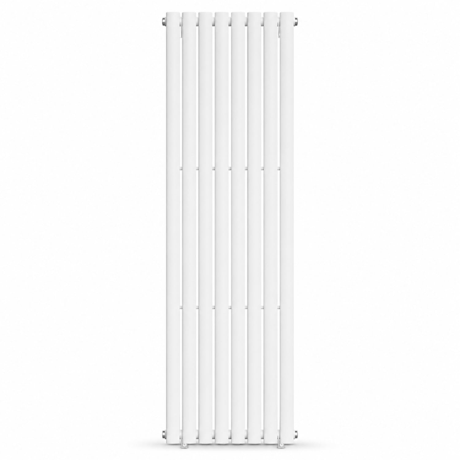 The Radiator Hub AURA 1600 x 480mm White Single Oval Vertical Designer Radiator, Tall 8 Oval Column Tubes Wall Mounted Central Heating Radiator for Bathroom, Kitchen, Hallway & Living Room