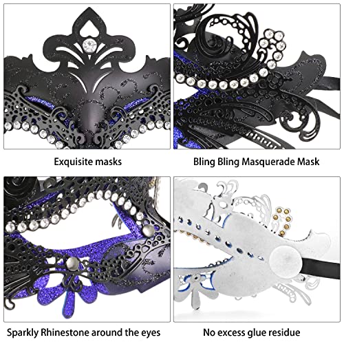 Image of Coddsmz Couple Masquerade Mask Set - Venetian & Mardi Gras Mask for Women & Men