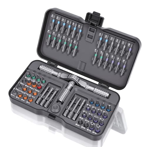 Yosoo Health Gear 66-in-1 Magnetisch Ratschen Schraubendreher Set mit Abnehmbarem Ratschengriff, Multi-Bit Schraubendreher-Set für Möbelmontage, Präzisions-Elektrogerätereparatur, Fahrradwerkzeuge