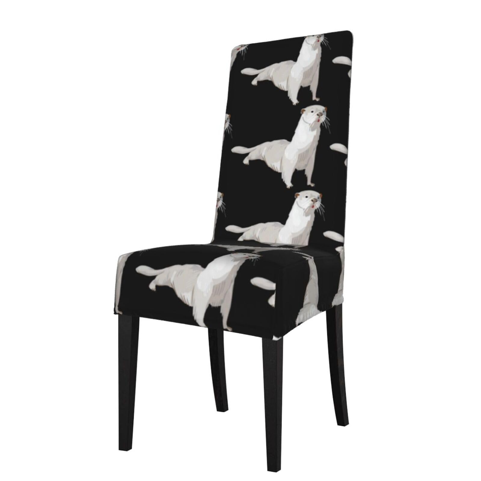 YYHHAOFA Otter Prints Dining Chair Throws – Stretch Slipcovers Revitalize Your Seating with Easy Style & Easy Care