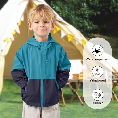 Volunboy Toddler Boys Windbreaker Jackets Patchwork Lightweight Zip Hoodie Outerwear Fall Spring Windproof Hooded Coat4