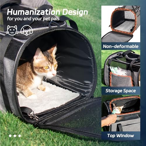 Cat-Carrier-for-Large-Cats-20-lbs-Breathable-Mesh-Pet-Travel-Carrier-Soft-Sided-Cat-Bag-Airline-Approved-Washable-Pet-Carrier-for-Small-Dogs-Puppies-Portable-Foldable-Storage-Cat-Carrier