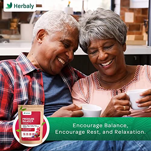 Herbaly Pressure Balance Tea - 9 Superherbs - Natural, Organic, Non-Gmo, Caffeine-Free, Sugar Free - 1 Pack, 30 Pyramid Tea Bags #TOP4