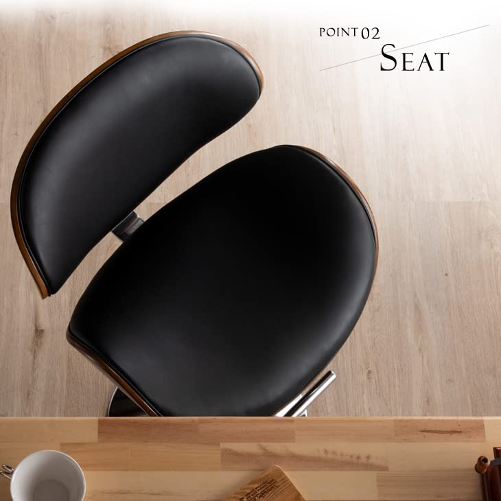 Amazon｜タンスのゲン カウンターチェア ブラック 昇降 回転 木製