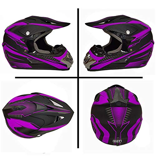 Dot Youth Atv Helmets, Motorcycle Helmets, Dirt Bike Helmets, Man And Woman Adult Helmet, Dot Certification Standard (Purple, Medium) #TOP1