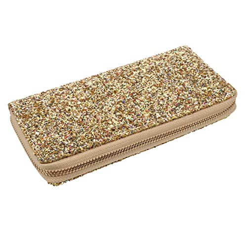 1Pc Shiny Women Wallet Stylish Zippered Handbag for Daily Use Creative Multi-storey Purse for Cards Cash Elegant Glitter Design for Fashionable Women