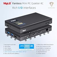 MeLE Quieter4C Lüfterloser Mini PC 12th Alder Lake N100 (bis zu 3.4GHz, 4C/4T) 16GB LPDDR4x 512GB Schreibtisch Kleiner Computer Win11 Pro 4K Dreifach-Display Alles in Einem USB-C WiFi 5 BT5.1 Ethernet – Ansicht 2