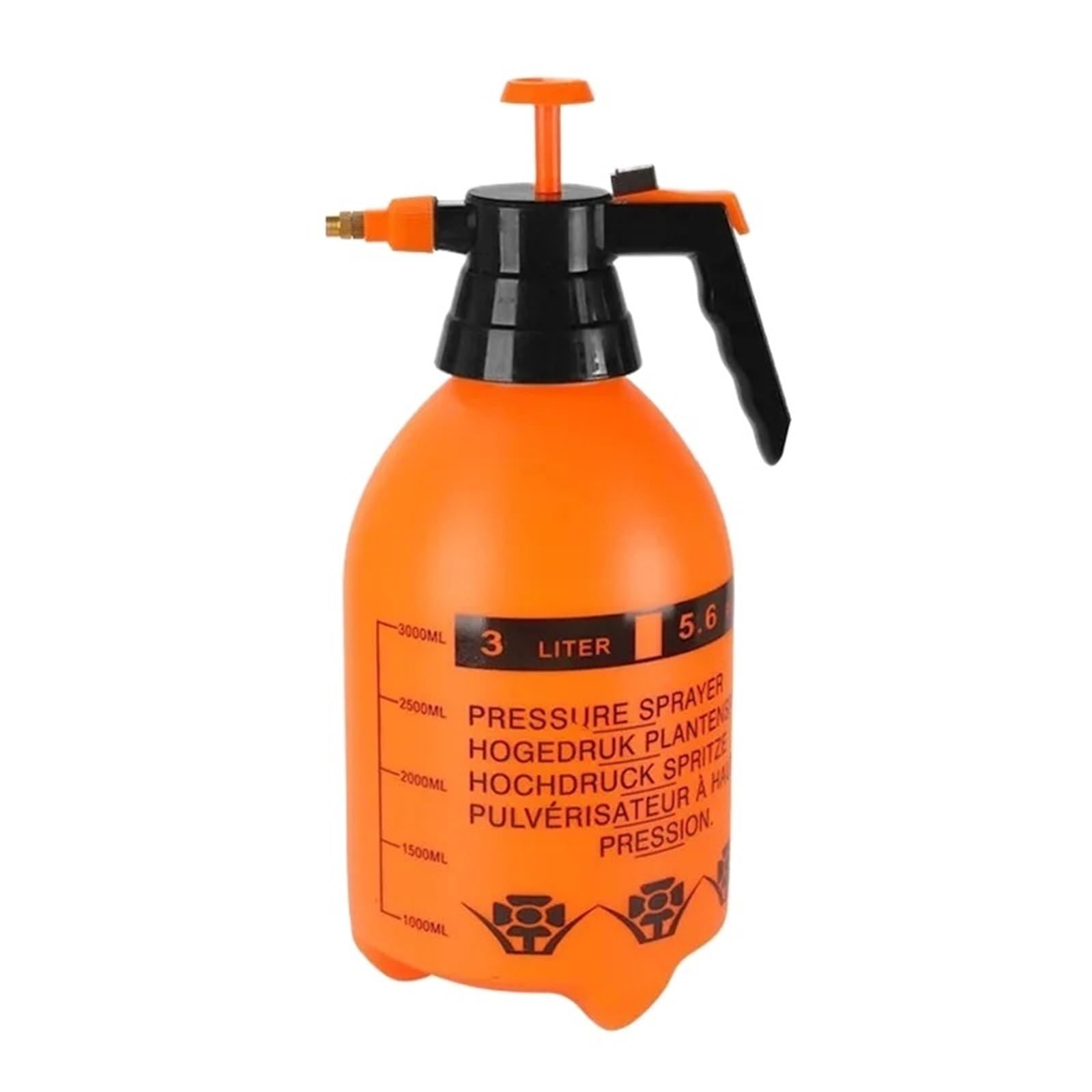 DSFIHJO Car Washing Pressure Spray Pot Auto Clean Pump Sprayer Pressurized Spray Bottle GardeningTools(3L Orange)