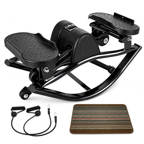 Image of Lhanel Rock Stepper for Home Workout, Low-Impact Side Stepper with Resistance Bands, Side-to-Side Mini Stepper for Cardio, Weight Loss & Full Body Exercise