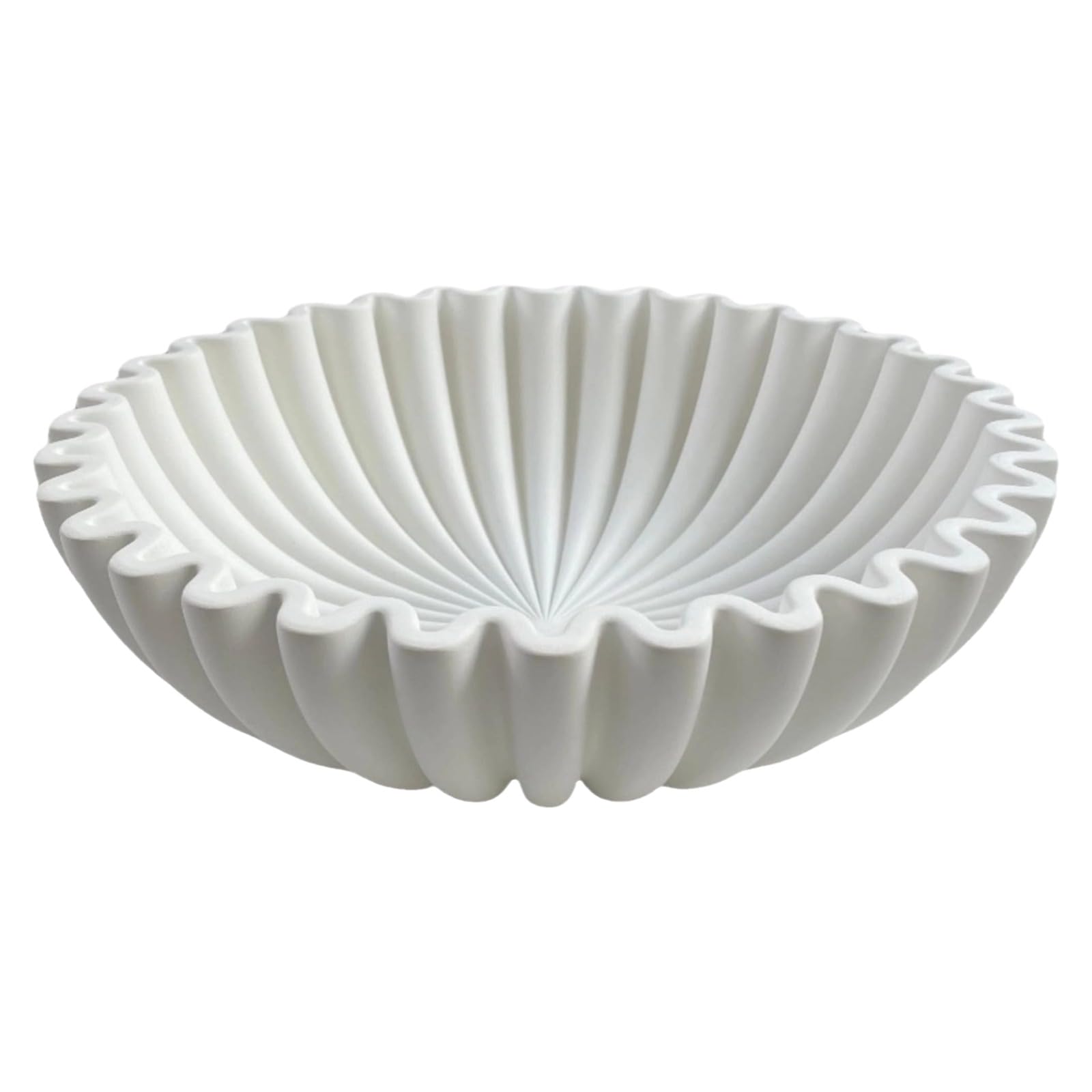 Cuenco decorativo grande de resina blanca Packool para decoración del hogar
