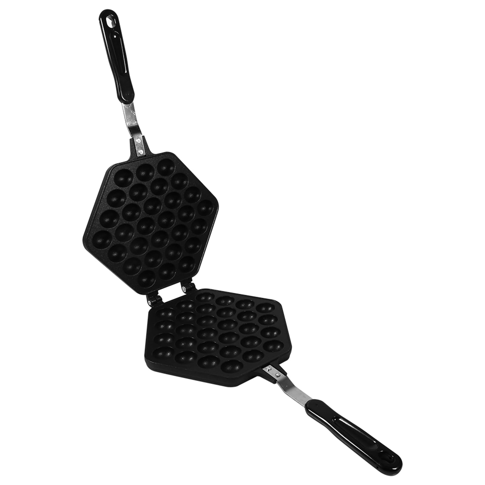 Molde para gofres con burbujas de huevo, antiadherente, de aleación de aluminio, con soporte fijo y 2 asas, fácil de limpiar y operar, perfecto para el hogar, cafetería, tienda de