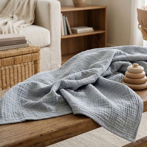 Image of Muslin Swaddle Blankets for Newborn, 3 Pack Breathable Soft Receiving Blanket, Large 38 x 40 inches Swaddle Wrap Burping Clothes Diapers, Essentials Infant Shower Items, Toddler Gift (Graceful Colors)
