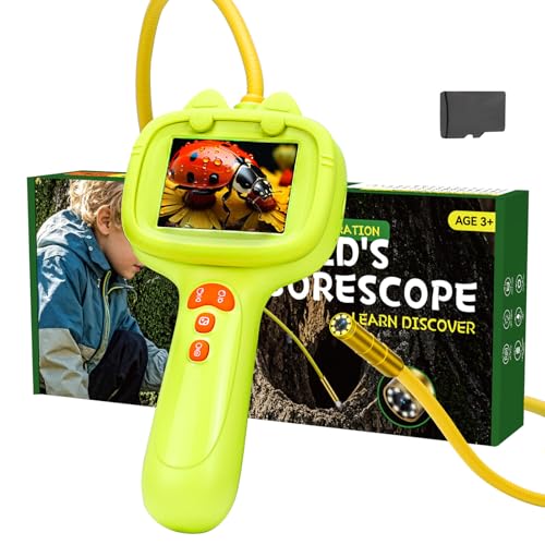 Kids Borescope Snake Camera with Light,Outdoor Camp Birthday Gifts Ideas for 3+ Year Old Boys & Girls(16G Card), STEM Science Toys for Kids3-4-5-6-7-8-9-10, Nature Educational Exploration Toy