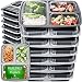 Meal Prep Containers 3 Compartment [15 pack, 32oz] - Bento Box Food Containers BPA Free Bento Boxes For Adults Lunch Containers - Plastic Containers with Lids Food Storage Containers with Lids