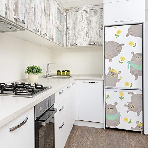 Autocollant frigo 70x190cm Tulup sticker décoration cuisine motif ours - 4