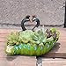 Worila Peacock Resin Succulent Container Pot Small Vintage Cactus Planter Pot Home Flower Pot Handmade Decorative Succulent Planter (Green)