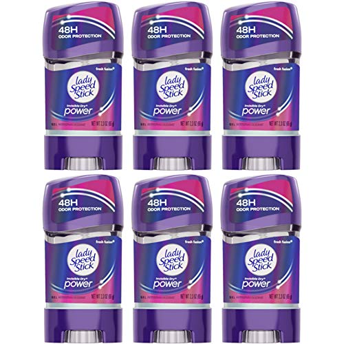 Lady Speed Stick 48HR Antiperspirant Deodorant Gel Fresh Fusion 2.30 oz (Pack of 6)