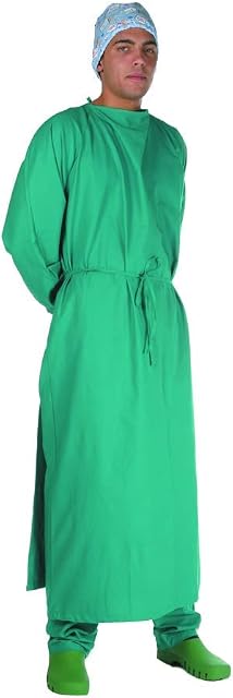 GIMA 26162 - Medical Surgical Gown, 100% High Quality Cotton, Unisex Model, Size 52-56, Green Colour, for hospital or veterinary surgical use