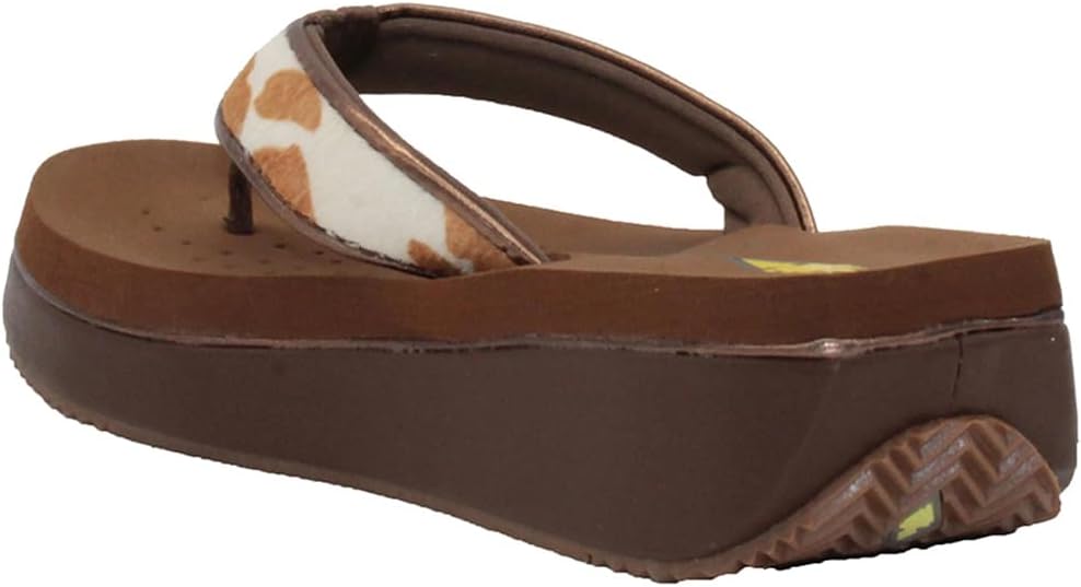 VOLATILE Womens Neville Flip Flops Athletic Sandals Casual Low Heel 1-2" - Brown - Size 7 M
